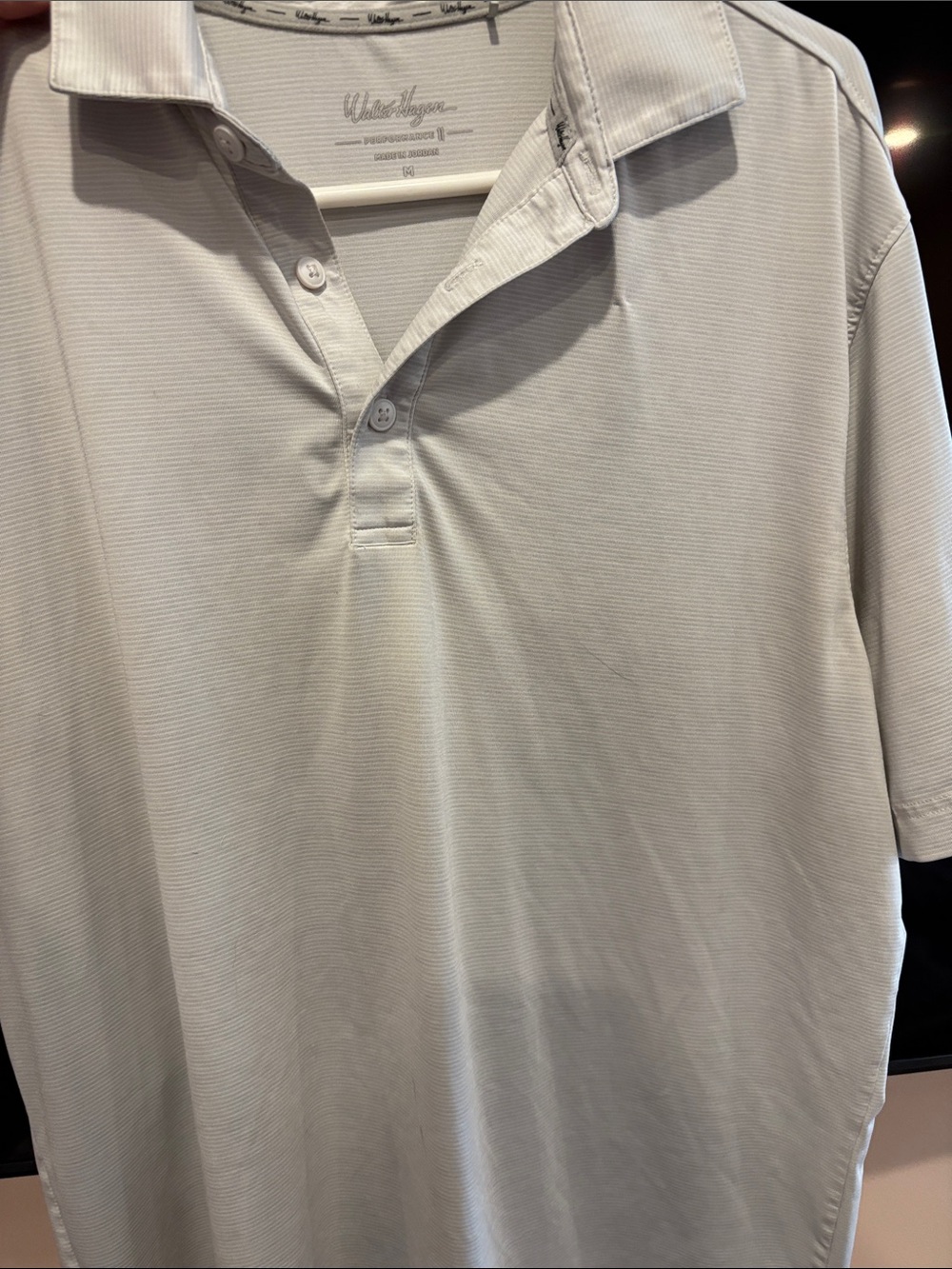 Walter Hagen White and Light Gray Men's Polo